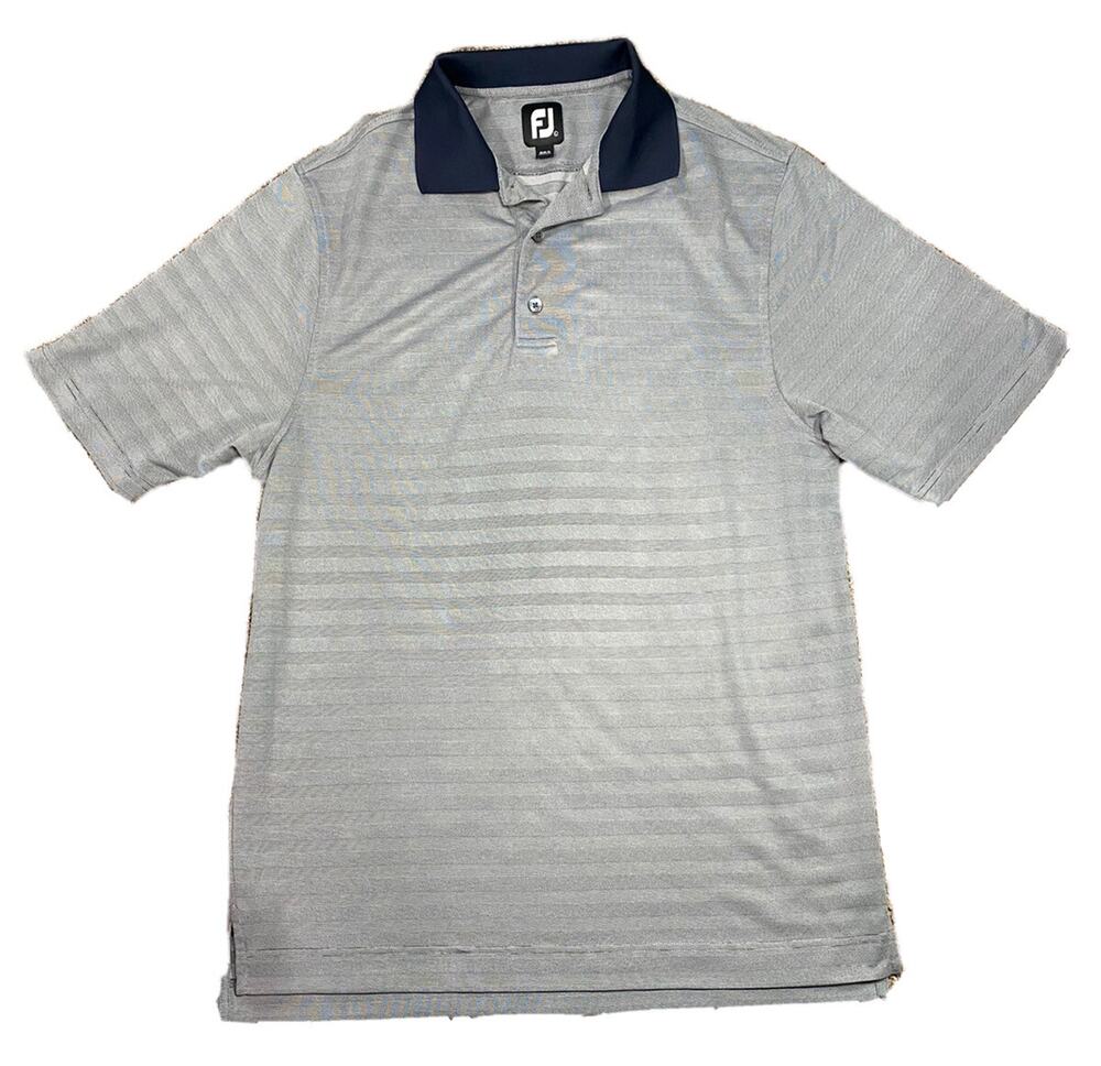 FootJoy Men’s Navy/White Geo Short Sleeve Comfort Polo Shirt Size Large EUC